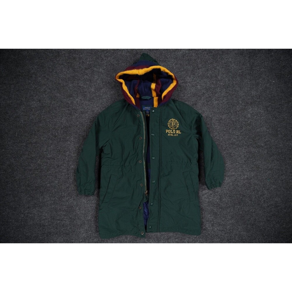 Polo Ralph Lauren Twill Marsh Athletic Division Hooded Parka Coat Kids Size 7